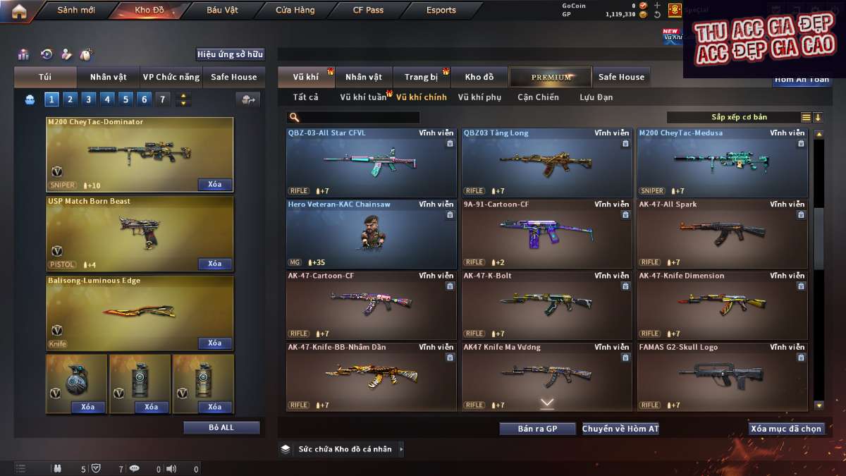 shop acc cf uy tin gia re